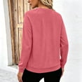 thumbnail image 4 of Vivianyo HD Women's V-neck Raglan Pullover Tops, Cuffed Long Sleeve Soft Knit Casual Shirts for Women, Women's Pink, Sizes S-2XL, 4 of 5