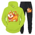 thumbnail image 4 of Conjunto de ropa deportiva con estampado de animé Shiba Inu para hombre, sudadera y pantalones con estampado de perro y animal, conjunto de 2 piezas, sudaderas y chándales divertidos para hombre, 4 of 4