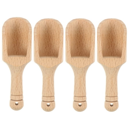 

4pcs Salt Shovel Wooden Scoop Tea Shovel Tea Scoop Tea Spoon Scoop for Daily Use
