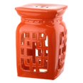 thumbnail image 1 of Safavieh Beijing Filigree Ceramic Decorative Garden Stool, Orange, 1 of 3