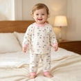 thumbnail image 5 of CAUYDY Newborn Girl Suits Toddler Clothes Fall Winter Long Sleeve Top Pants 2PCS Cute Set Infant Sleepers Baby Pajamas for Girls 12 18 24 Months Sizes 12-24 Months,Pink, 5 of 7