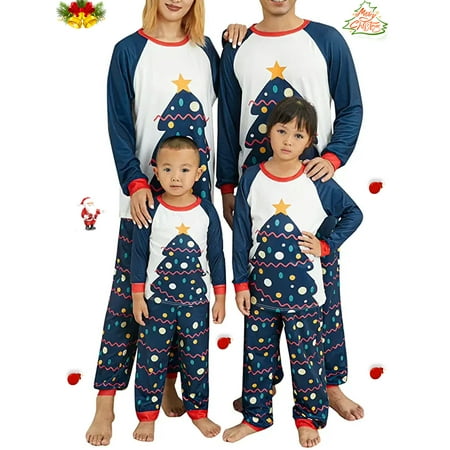 

Cathery Christmas Family Matching Clothes Outfits for Couples Kids Dog Tree Print Long Sleeve T-Shirt + Trouser Pant Pjs Set Xmas Party