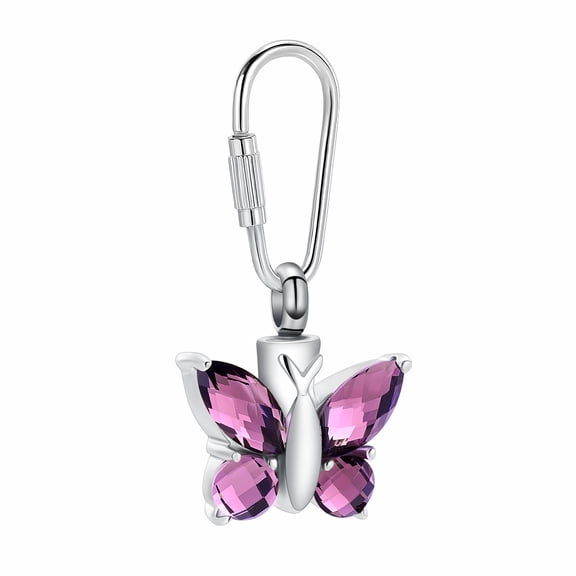 Crystal Butterfly Cremation Jewelry for Ashes Urn Keychain for Pet Ashes Dog Cat Keepsake Memorial Urn Keychain Ash Holder