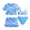 E099-Blue, variant on hengsof Girls' Four Piece Swimsuit Set Tie Dye High Waist Bikini Short Sleeve Round Neck Top Vest Swim Skirt Shorts Swimsuit Set Summer Beach Swimwear for Ages 8-14