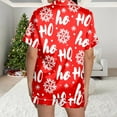 thumbnail image 6 of lightweight summer split short pajama sets for women breathable sleepwear Women's Christmas HoHo Snowflake Print Shorts & Short Sleeve Pajama Set, 6 of 7