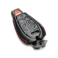 thumbnail image 3 of Vitodeco Genuine Leather Smart Key Fob Case Cover Protector with Leather Key Chain Compatible for Dodge Grand Caravan (2008 - 2020 Models) - 7-Button, Black/Red, 3 of 5