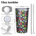 thumbnail image 4 of Black Strawberry Plants Fruit 10oz Tumblers Stainless Steel Tumbler with Lid and Straw,Vacuum Insulated Double Wall Travel Tumbler Cups with Cleaning Brush for Coffee, Tea, 4 of 4