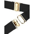 thumbnail image 2 of INSPIRE CHIC Women Metal Shiny Polished Gold Mirror Stretch Waist Dress Belts Black Metal width:6cm/2.36"(L), 2 of 5