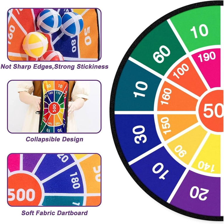 Rirool Kids Dartboard Set, 28.3 Inch Hook and Loop Target photo 6