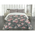 thumbnail image 3 of Ambesonne Shabby Flora Quilted Bedspread Set 3 Pcs, Rural Buds Vintage, Queen Size, Multicolor, 3 of 5