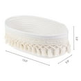 thumbnail image 3 of Unique Bargains Woven Storage Basket with Tassels for Key Tray Bowl Beige, 3 of 5