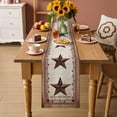 thumbnail image 6 of Retro Star Table Runner, Bless Our Home Brown Plaid Vintage Letter Farms Cotton Linen Kitchen Table Decoration Washable Dining Tabletop Runners for Home Party Decor 13x48 Inches, 6 of 9