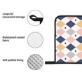 thumbnail image 6 of ZNDUO Oven Mitts and Pot Holders Sets, Geometry Hearts Art Design Pattern Non-Slip Cooking Oven Mitt, 6 of 8