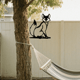 thumbnail image 5 of 1pc Black Iron Farm Animal Silhouette Art - Fox And Rooster Outdoor Garden Decor, Rustic Fence Ornament, Cute Tree Stump Accent For Farmhouse Craft, Country Garden Party Decoration, 5 of 18