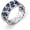 8#, variant on 925 Silver Plated Blue and White Cubic Zirconia Double Row Eternity Band for Women Pear Shape Teardrop Shape Solitaire AAA CZ Sapphire Engagement Promise Wedding Ring For Women