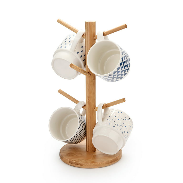 Woiworco Wooden Bottle Drying Rack, Nature Bamboo Retractable Cup Drying  Rack and Mug Tree, Dish Drying Rack and Cup Drying Stander Holder for Cup