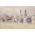 thumbnail image 2 of David Cox 14x11 Black Ornate Wood Framed Double Matted Museum Art Print Titled: The Opening of the New London Bridge (1831), 2 of 5
