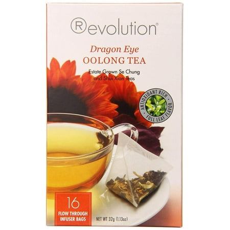 , Dragon Eye Oolong Tea, 16 Flow-through Infuser Bags in a Stay-fresh Container (1), Stay-fresh container By Revolution