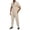 Khaki, variant on Gytharion Men's 2 Piece Outfits Stand Collar Button Down Short Sleeve Shirts with Drawstring Elastic Waist Long Pants Sets Soild Color Fashion Casual Outfits