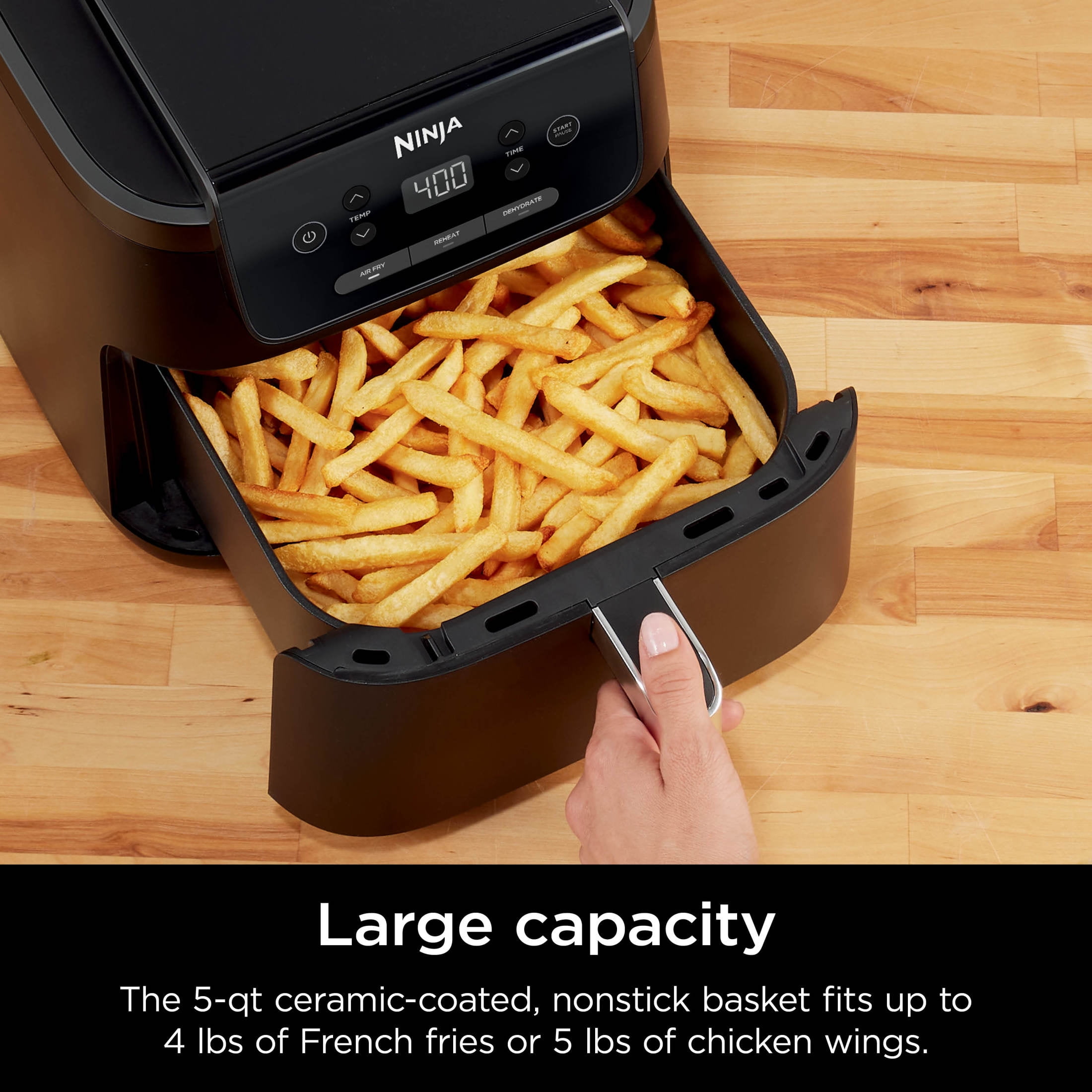 Ninja Pro XL 5 qt Air Fryer, Black  Automatic Shutoff  (图4) Ninja Pro XL 5 qt Air Fryer, Black  Automatic Shutoff  (图4)