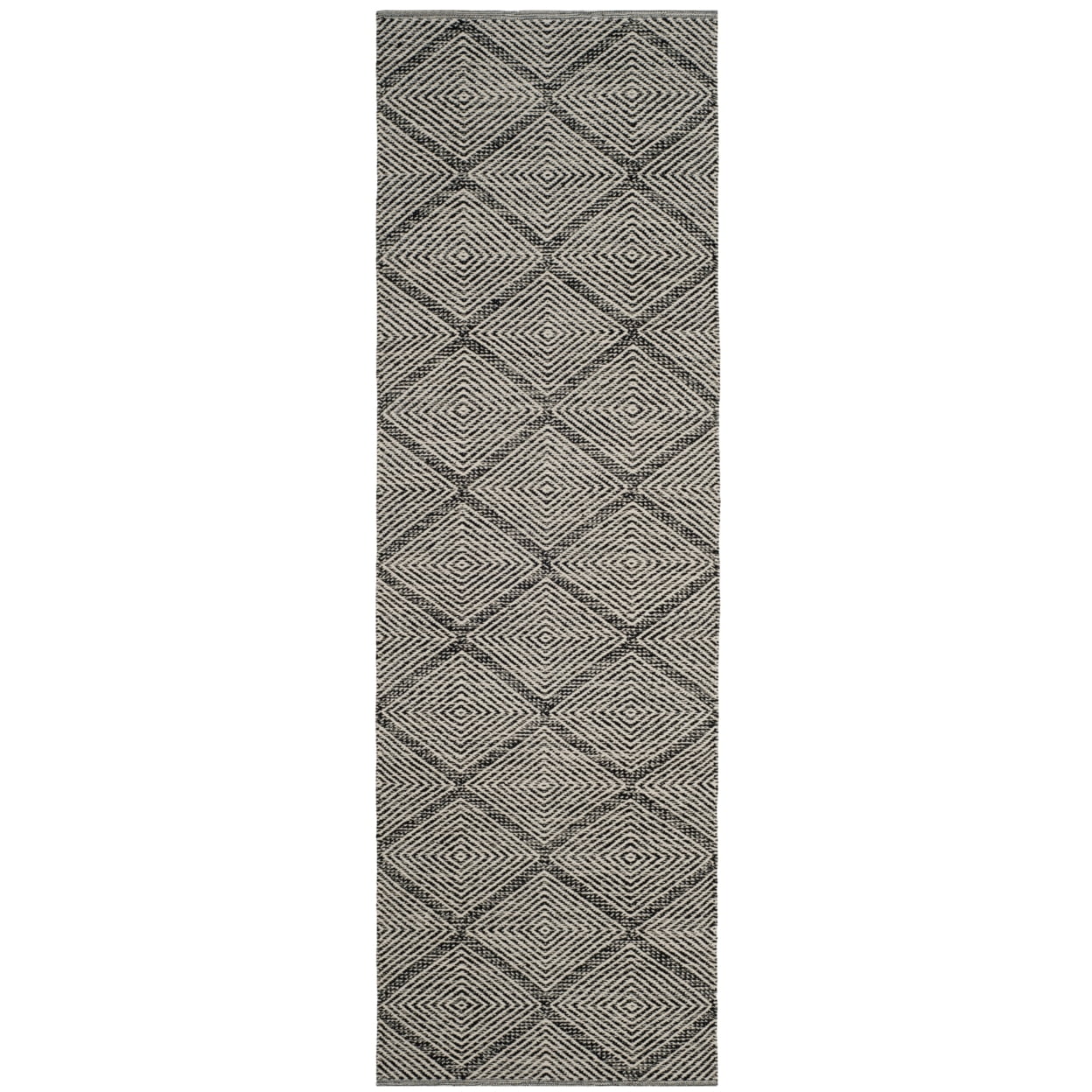 SAFAVIEH Montauk Bailey Geometric Diamond Cotton Area Rug, Black, 3' x 5'