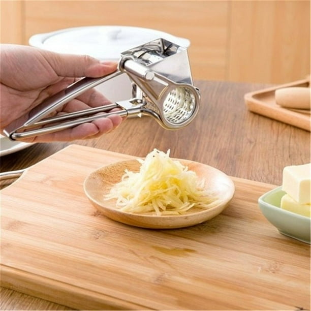 Fiudx Rallador de Acero Inoxidable, Triturado Profesional de Acero Duradero, Herramienta de Cocina Giratoria de Fácil Giro, Limpiador Apto para Lavavajillas, Idea de Regalo para La Familia, para Rall