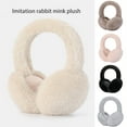 thumbnail image 2 of Naierhg Women Winter Earmuffs Faux Fur Thick Cozy Solid Color Elastic Lightweight Anti slip Foldable Ear Ear Cover Outdoor Ear Warmers for Winter White, 2 of 8