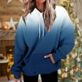 thumbnail image 2 of ShomPort Womens Oversized Sweatshirts Gradient Color Fleece Hoodies Long Sleeve Pullover with Pocket (Blue 72), 2 of 5