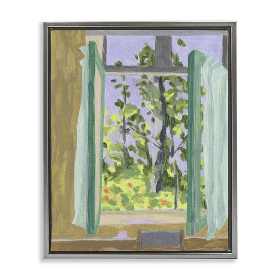 A Seat For Spring Gray Framed Floater Canvas Wall Art, design by Melissa Wang