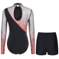 thumbnail image 2 of iiniim Womens Gymnastics Leotard Long Sleeve Bodysuit with Shorts Set Ballet Dance Skating Outfits Red L, 2 of 7