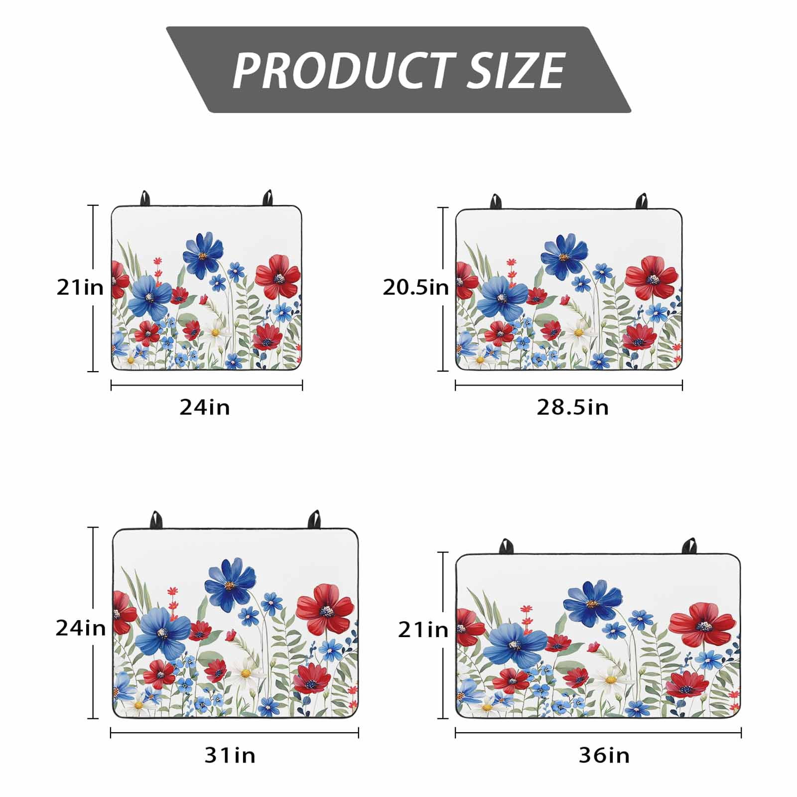 Blue Red Spring Floral Stove Top Cover for Electric Stove, Heat-proof & Non Slip Glass Top Stove Cover Protector, Pastoral Flowers Watercolor Kitchen Flat Cooktop Rubber Mat 24x21 Inches