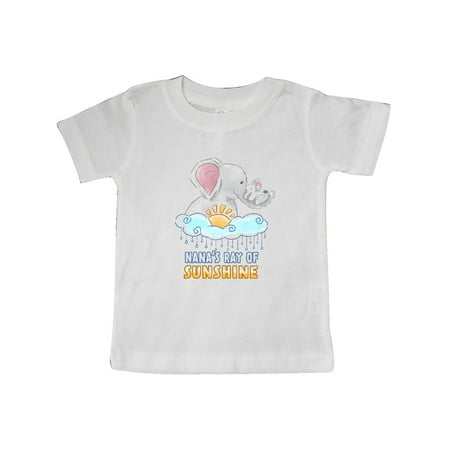 

Inktastic Nana s Ray Of Sunshine Cute Elephants Rainclouds and Sun Gift Baby Boy or Baby Girl T-Shirt