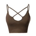 thumbnail image 1 of FashionOutfit Women's Solid Fitted Front Cross Spaghetti Strap Bralette Top, 1 of 3