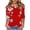Red, variant on GERsome Womens Short Sleeve T-Shirts, Trendy 3/4 Ruffle Sleeve Crew Neck Floral Shirts Summer Loose Fit Business Casual Dressy Work Shirts, Sizes S-3XL