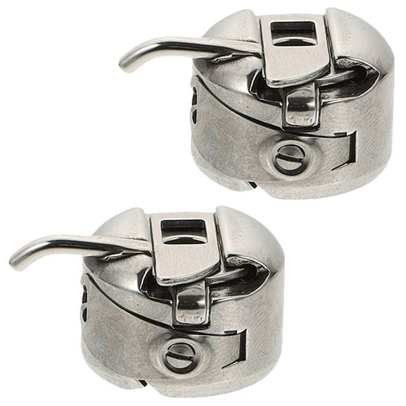 2 Pcs Sewing Machine Bobbin Case Bobbins Organizer Portable Replace Attachments Supply Stainless Steel