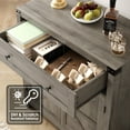 thumbnail image 6 of Homfa Kitchen Buffet Sideboard with Drawer, Compact Coffee Bar with Adjustable Shelf for Dining Room, Wash Gray, 6 of 7