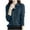 Navy, variant on Turilly Woman Turndown Button Tops Long Sleeve Solid Color Capless Fashion Fallow Commuting Jacket
