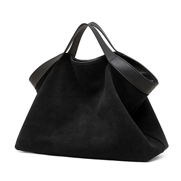 Cowhide Suede Genuine Leather Hobo Tote Handbags For Women 2026 Luxury Designer Shopper Ladies Shoulder Crossbody Bags