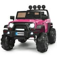 thumbnail image 1 of Costway 12V Kids Ride On Truck RC Car w/ LED Lights Music Trunk Pink, 1 of 10