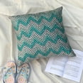 thumbnail image 5 of The HomeCentric Cushion Covers For Couch, Zippered Pillow Covers, Pillow Covers Pack of 2, 22x22 inch (55x55 cm) Blue, Silk Throw Pillow Covers, Handmade Pillow Covers,, Chevron Easter - Turquoise Run, 5 of 14