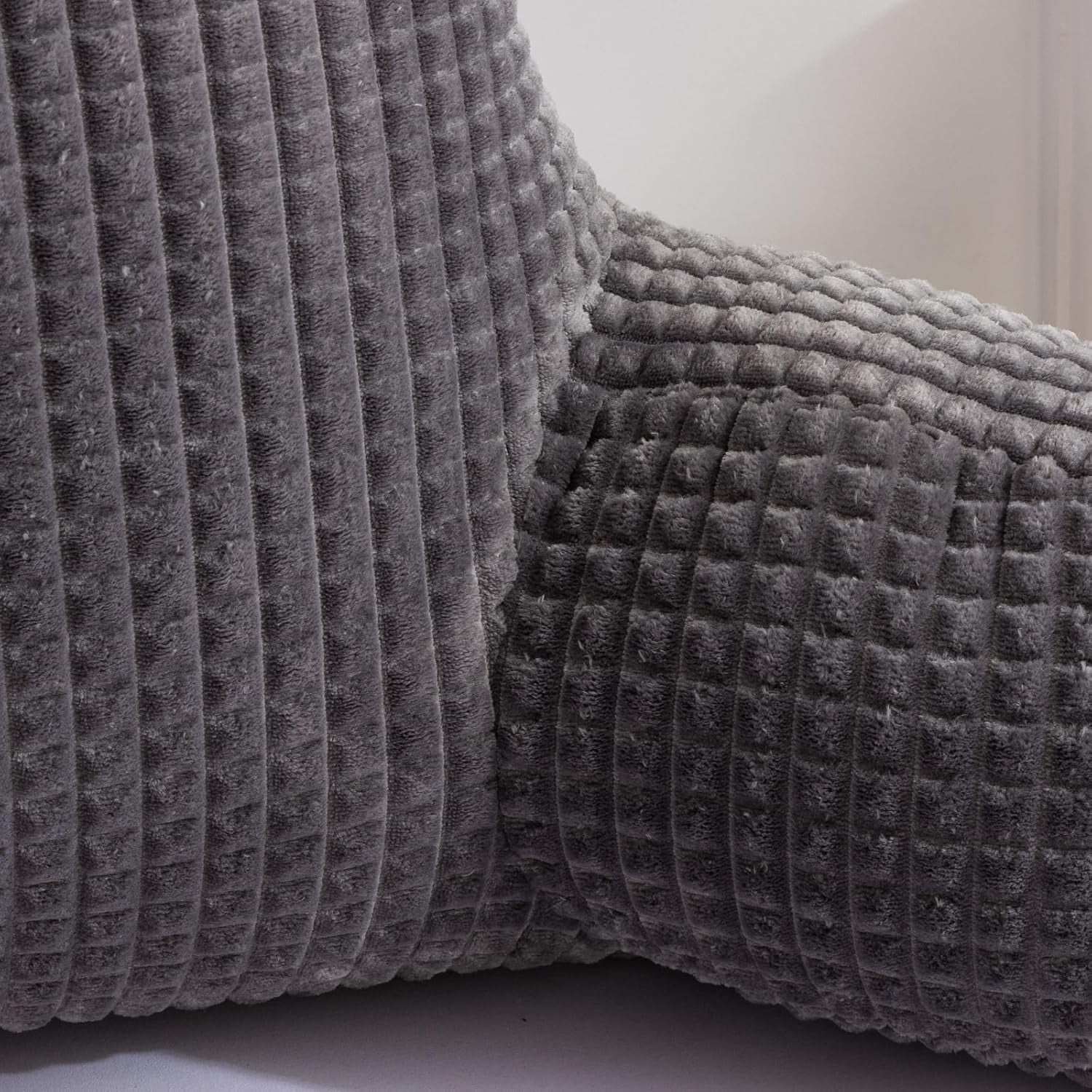 Reading Pillow Bed Wedge Large Adult Children Backrest with Arms Back Support for Sitting Up in Bed/Couch for Lounging Bedrest,Waffle Stereoscopic Design,Darkgrey