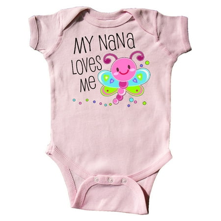 

Inktastic My Nana Loves Me- cute dragonfly Gift Baby Boy or Baby Girl Bodysuit