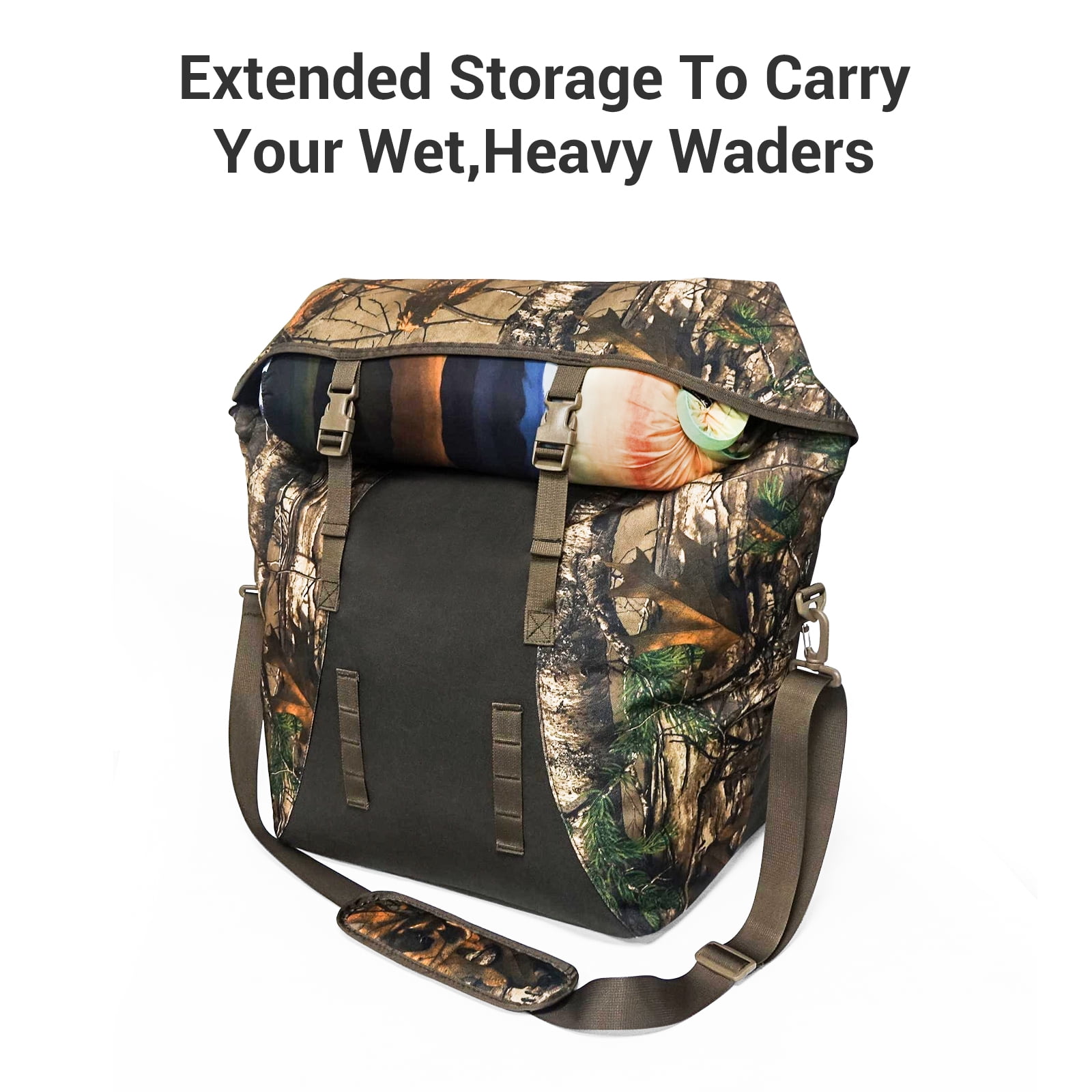 WTVIDAS Hunting Wader Bag，Large Camouflage Scent Control Bag, Waterproof Smell Proof Bag for Hunting Clothes & Accessories