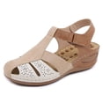 thumbnail image 2 of Women Summer Sandals Beach Wedge Sandals Bohemia Ankle Strap Causal Comfortable Round Toe Gladiator Outdoor Shoes, 2 of 7