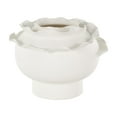 thumbnail image 6 of DecMode 9" Abstract Wide Rounded Floral Inspired White Ceramic Vase with Layered Petals, 6 of 13