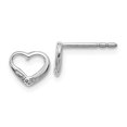thumbnail image 2 of 14K White Gold Diamond Heart Post Earrings (0.01Ct), 2 of 4