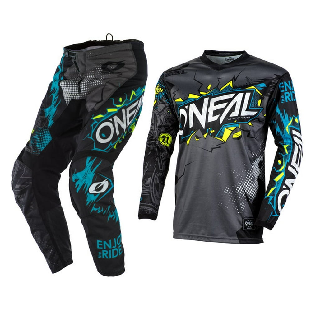Oneal Youth/Kids Element Villain Grey Motocross Dirt bike Offroad MX