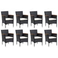 thumbnail image 3 of vidaXL Patio Dining Set with Cushions 3/5/7/9 Piece Multi Colors Multi Sizes, 3 of 11