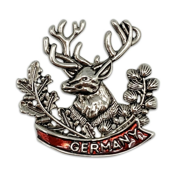 Oktoberfest Haus Oktoberfest German Hat Pin with Metal Medallion Stag Germany Banner for Men