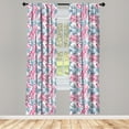 thumbnail image 2 of Ambesonne Spring 4-Panel Curtains, Floral Style Watercolor Art, 56"x95", Blue Grey and Pink, 2 of 4